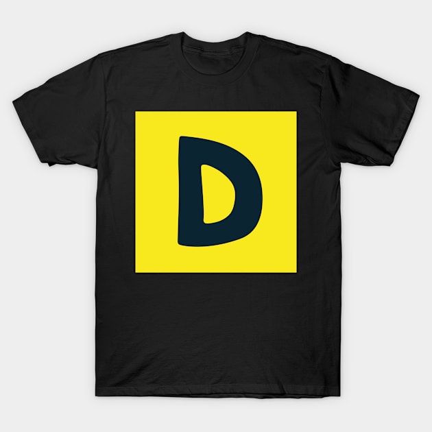 Letter  D - Colorful Square Alphabet Letters T-Shirt by giftideas